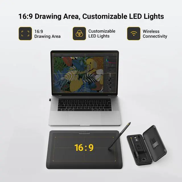 Alt view image 4 of 5 - Xencelabs Pen Tablet Medium v2, Drawing Tablet, Studio Level Graphic Tablet, Includes Two v2 Pens, HP Anyware Support, Private Bluetooth 5.0 Wireless Connection for Win/Mac/Linux