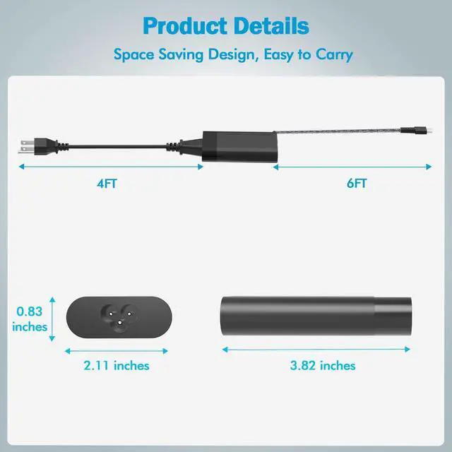 Alt view image 3 of 5 - Slim 65W USB C with USB AC Charger for HP Spectre x360 x2 Elite Elitebook 840 850 Envy x360 ProBook x360 Pavilion Split Chromebook x360 11 Laptop Power Adapter Cord