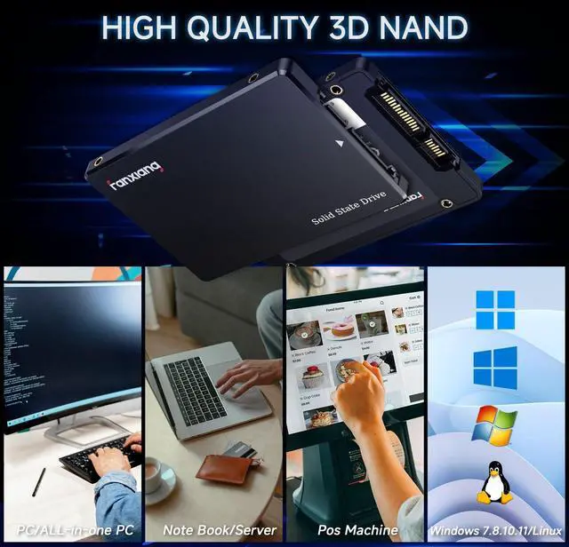 Alt view image 5 of 5 - fanxiang 256GB SATA SSD 2.5'' SSD SATA III 6 Gb/s Internal Solid State Drive Up to 560 MB/s 3D NAND SLC Cache for Laptop and PC Desktop Performance Boost 7mm(0.28) S101Q