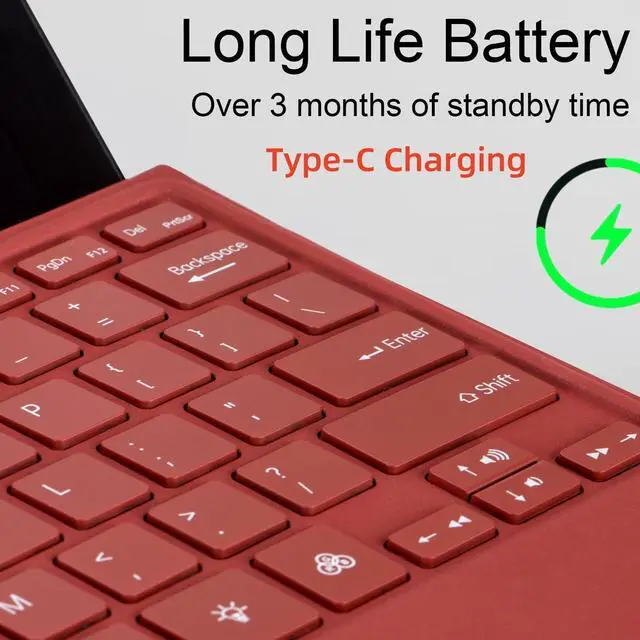 Alt view image 4 of 5 - mobee Type Cover for Microsoft Surface Pro 7+ Pro 7 Pro 6 Pro 5 Pro 4 Pro 3, Bluetooch Keyboard with Multi-Touch Trackpad Mouse, Rechargeable Battery & Ultra Slim Type Case for Surface Pro