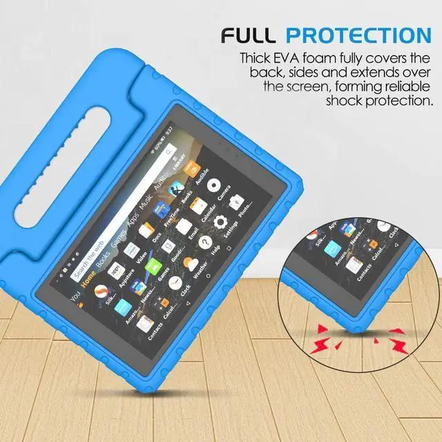 Alt view image 4 of 5 - CCambro Kids Case for Fire HD 10 Tablet Case 5th/7th/9th Gen (2015/2017/2019 Releases),Shockproof Sturdy Protective Foam Cover for Fire HD 10.1 inch with Carry,Blue