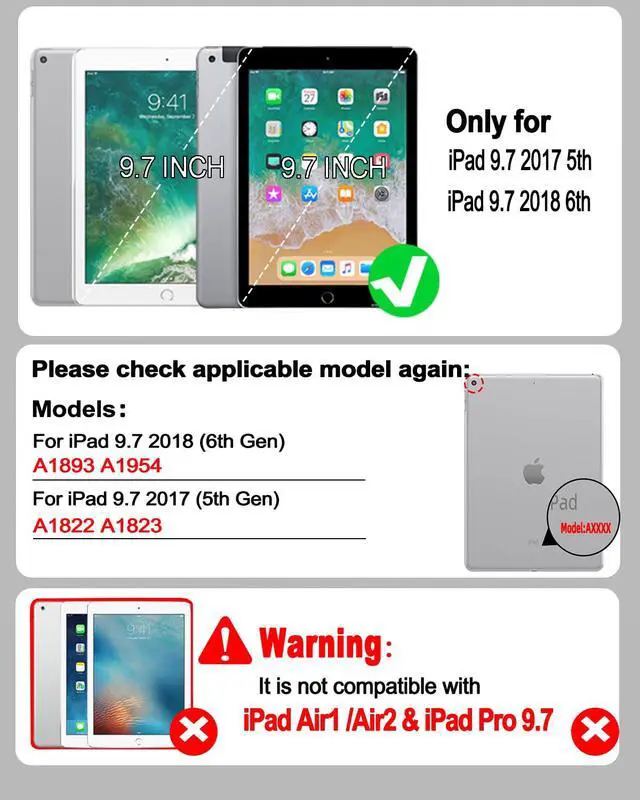 Alt view image 2 of 5 - TabletKeyer Magic for iPad 6th 5th Generation 2017 2018 Air 2 9.7inch Case with Keyboard, Trackpad Floating Rainbow Backlit TouchPad Keypad with Cantilever Magnetic Cover for iPad 5 6 Gen Black