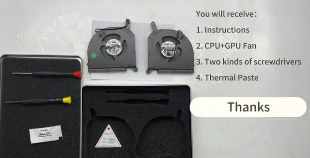 Alt view image 3 of 5 - BestParts New Genuine CPU+GPU Cooling Fan Replacement for Gigabyte AERO 15 (RTX 30 Series), for AERO 15 XC, P/N: RP75XC, PLB07010S12HH (Not OLED Version)