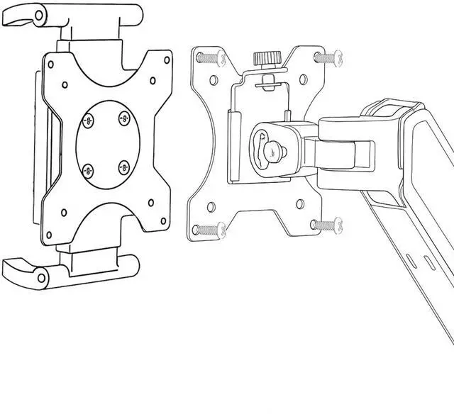 Alt view image 2 of 4 - Universal VESA Mount Adapter for Tablets  Spring Clamp Holder for iPad and Portable Monitors up to 15.6  Fits VESA 75x75 & 100x100  Compatible with Surface, Galaxy Tab, and 2-in-1 Laptops