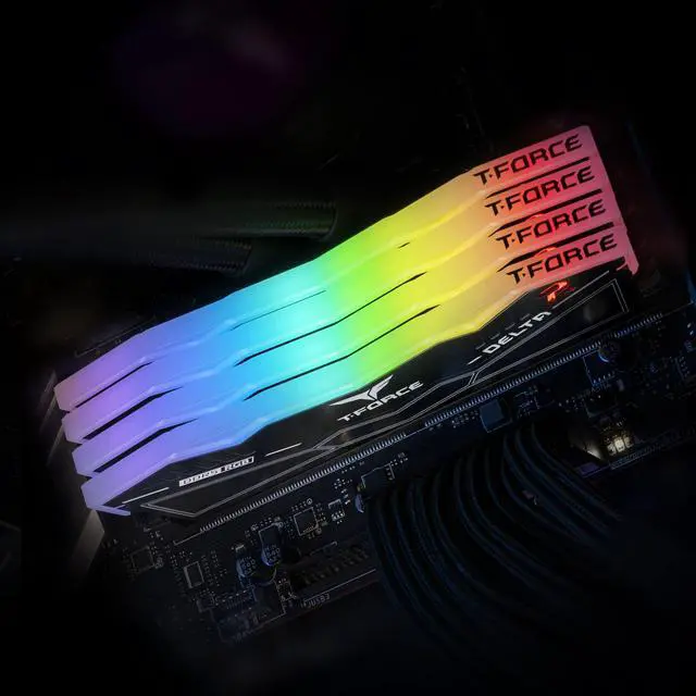 Alt view image 5 of 5 - TEAMGROUP T-Force Delta RGB DDR5 32GB Kit (2x16GB) 6000MHz Desktop Memory (Black) FF3D532G6000HC38ADC01 Bundle with G50 2TB NVMe PCIe Gen4 M.2 2280 Gaming SSD (Read 5000) TM8FFE002T0C129
