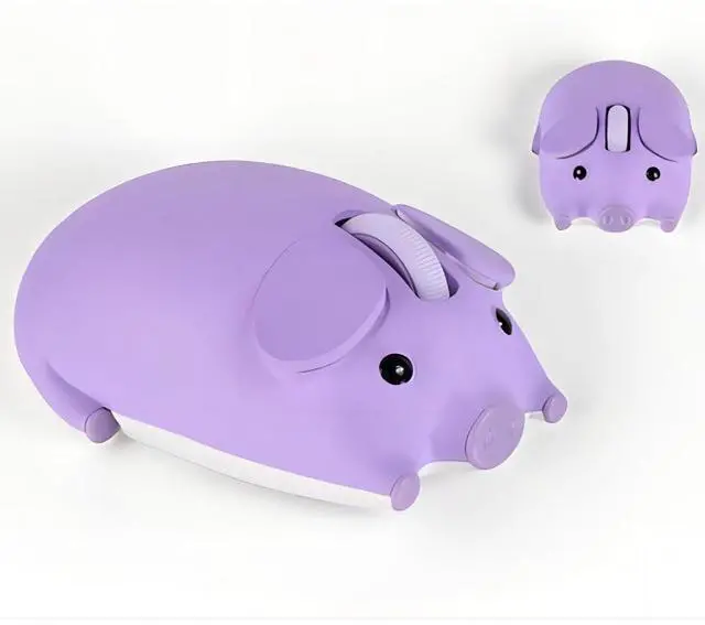 Main image of Wireless Mouse Cute Pig Bluetooth & USB Dual Mode Mice,Silent Portable Compact Purple Fun Mice for Mac/PC/Laptop/Chromebook/Computer/Tablet/iPad/MacBook Air/Pro Travel Kids Girls Boys Women Men Gift