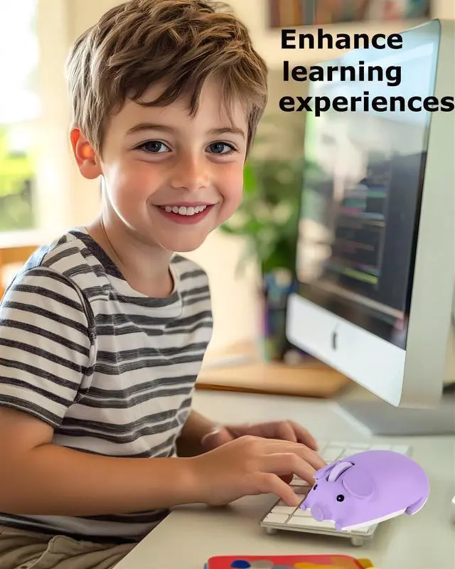 Alt view image 2 of 5 - Wireless Mouse Cute Pig Bluetooth & USB Dual Mode Mice,Silent Portable Compact Purple Fun Mice for Mac/PC/Laptop/Chromebook/Computer/Tablet/iPad/MacBook Air/Pro Travel Kids Girls Boys Women Men Gift