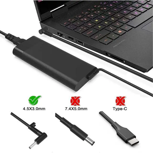 Alt view image 4 of 5 - Slim 330W AC Adapter for HP Omen 17 17-ck1021nr 17-ck1111nr 17t-ck2000 16-n0797nr M34531-003 M34603-001 Laptop Power Adapter