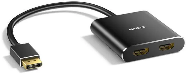 Main image of Maqze 4K@60Hz DisplayPort to Dual HDMI Adapter  Display Port to 2 HDMI Splitter, MST Dual Monitor Splitter for Computer Laptop Graphic Card,PC,Windows