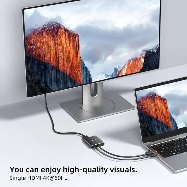 Alt view image 2 of 5 - Maqze 4K@60Hz DisplayPort to Dual HDMI Adapter  Display Port to 2 HDMI Splitter, MST Dual Monitor Splitter for Computer Laptop Graphic Card,PC,Windows