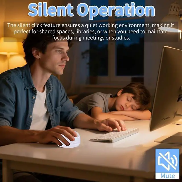 Alt view image 5 of 5 - KUYHRF Bluetooth Wireless Vertical Mouse - Ergonomic Design, Rechargeable with Type-C, Silent Operation for Office and Home Use, Ideal for Professionals & Students (White)