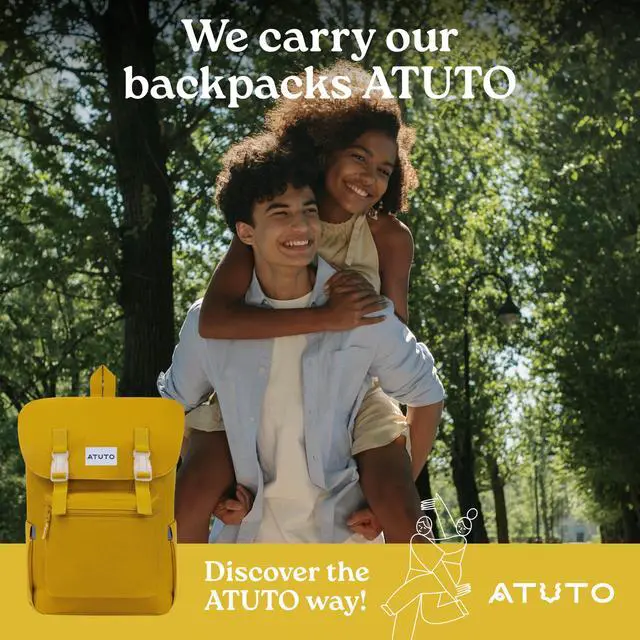 Alt view image 2 of 5 - ATUTO Slim Vintage Backpack for Men and Women, Flap Backpack for Laptop till 16.5", Extra Padding, Durable Fabric (Mustard)