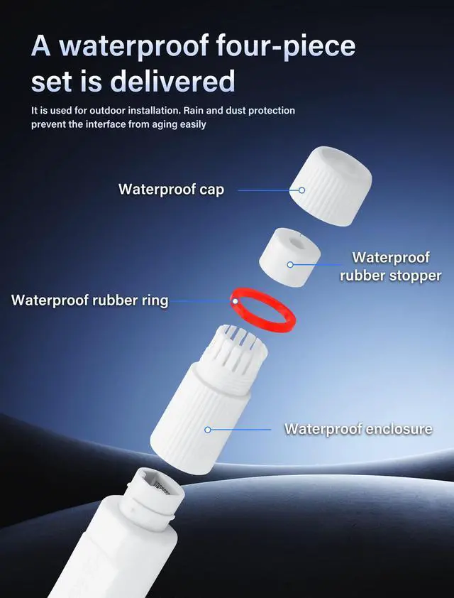 Alt view image 3 of 5 - SinLoon IP67 Waterproof PoE Extender POE Splitter 1 in 2 Out Extender 100m Extension 10/100Mbps Ethernet Outdoor PoE Repeater for IP Camera Plug and Play