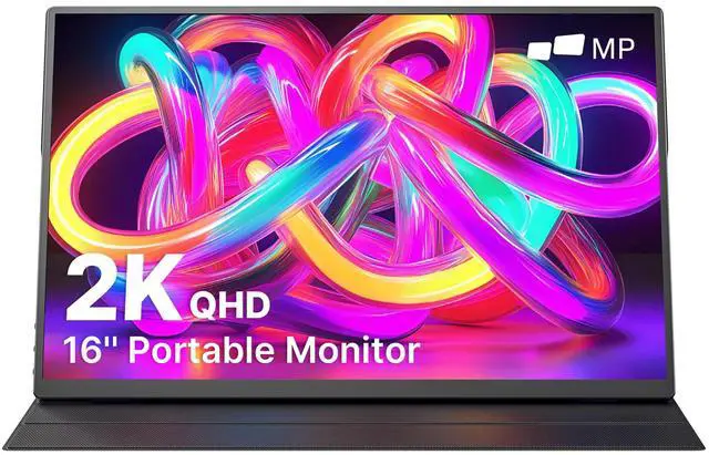 Main image of MP Mobile Pixels New 16" 2.5K Fold Portable Monitor, USB-C/HDMI Plug and Play Travel Monitors for Laptop, Laptop Screen Extender Compatible with macOS/Windows/Android/Switch(Protective Cover Included)
