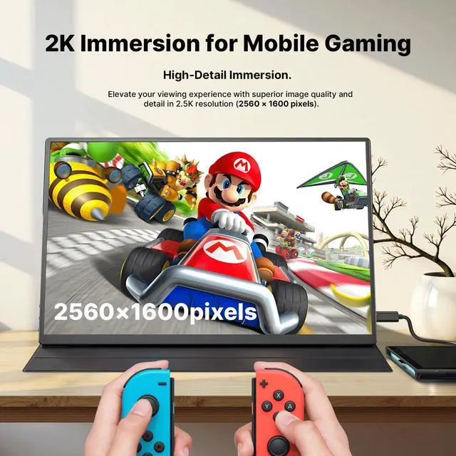 Alt view image 4 of 5 - MP Mobile Pixels New 16" 2.5K Fold Portable Monitor, USB-C/HDMI Plug and Play Travel Monitors for Laptop, Laptop Screen Extender Compatible with macOS/Windows/Android/Switch(Protective Cover Included)