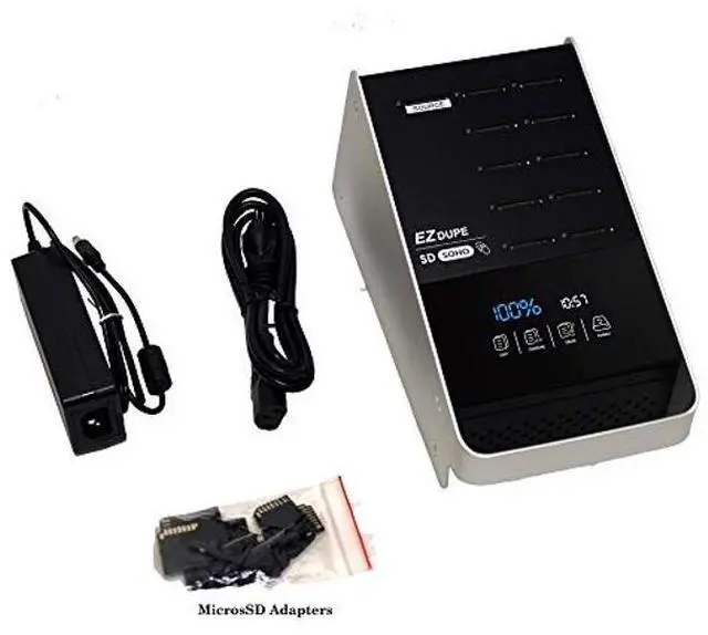 Alt view image 2 of 5 - EZ Dupe SOHO Touch 1 to 10 SD Duplicator - Secure Digital Card and MicroSD TF Media Memory Copier (with Adapter) Cloner & Eraser with Touch Screen (DM-FD0-11SD10TP)