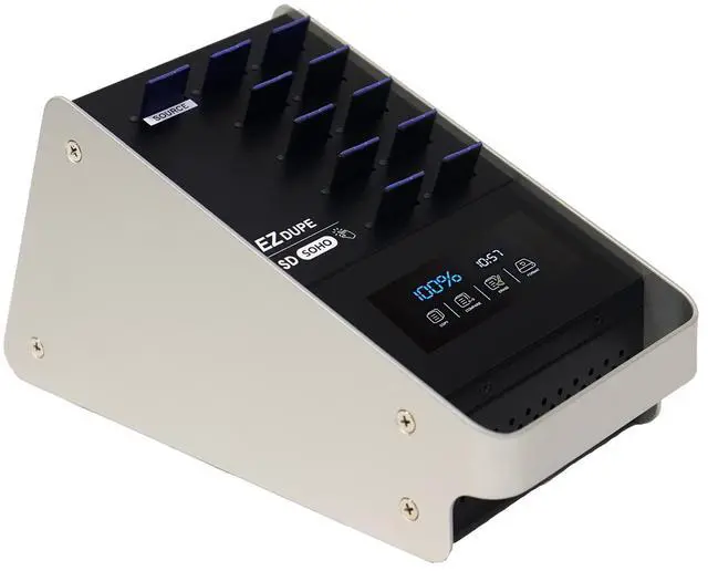 Alt view image 4 of 5 - EZ Dupe SOHO Touch 1 to 10 SD Duplicator - Secure Digital Card and MicroSD TF Media Memory Copier (with Adapter) Cloner & Eraser with Touch Screen (DM-FD0-11SD10TP)