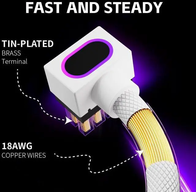 Alt view image 4 of 5 - AIJS 8PIN CPU Extension Cable, ARGB PC Cable with 5V 3Pin,18AWG 90° Right-Angle Design for Cleaner PC Builds,Male-to-Female Connectors Suitable for Various CPU and Power SupplyWhite-CPU-Clip A