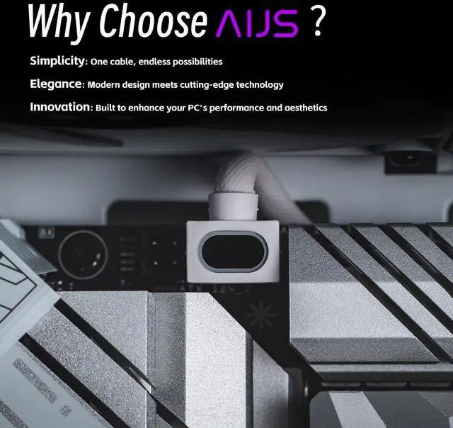 Alt view image 5 of 5 - AIJS 8PIN CPU Extension Cable, ARGB PC Cable with 5V 3Pin,18AWG 90° Right-Angle Design for Cleaner PC Builds,Male-to-Female Connectors Suitable for Various CPU and Power SupplyWhite-CPU-Clip A