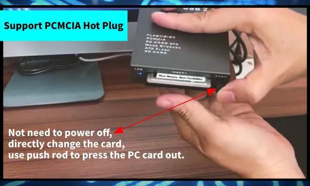 Alt view image 4 of 5 - PC Card ReaderUSB2.0 Interface PCMCIA Card Reader68PIN ATA Flash PCMCIA PC Card to USB 2.0 Industrial Grade Card ReaderPlug and PlayCompatible with Multiple Systems