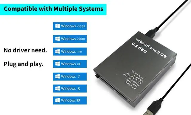 Alt view image 5 of 5 - PC Card ReaderUSB2.0 Interface PCMCIA Card Reader68PIN ATA Flash PCMCIA PC Card to USB 2.0 Industrial Grade Card ReaderPlug and PlayCompatible with Multiple Systems