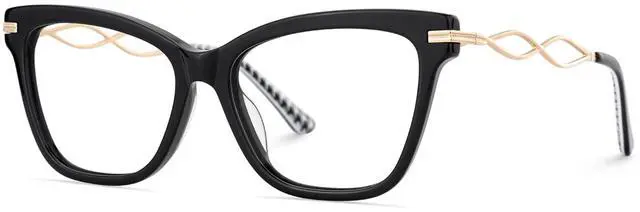 Main image of Zeelool Cat Eye Blue Light Blocking Glasses for Women, Crystal Fashion Glasses Computer Eyeglasses with Anti UV, Eyestrain and Glare Lens Mason ZJGX832457-01B