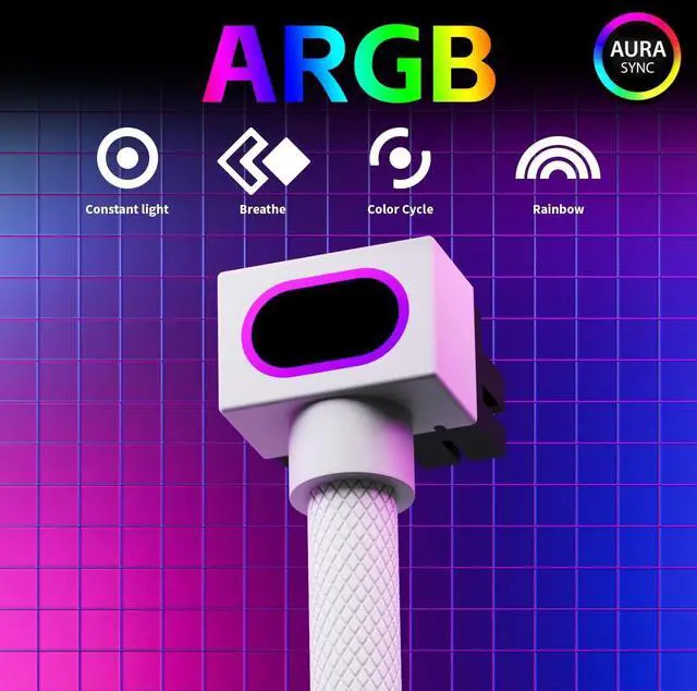 Alt view image 2 of 5 - AIJS 8PIN CPU Extension Cable, ARGB PC Cable with 5V 3Pin,18AWG 90° Right-Angle Design for Cleaner PC Builds,Male-to-Female Connectors Suitable for Various CPU and Power SupplyWhite-CPU-Clip A