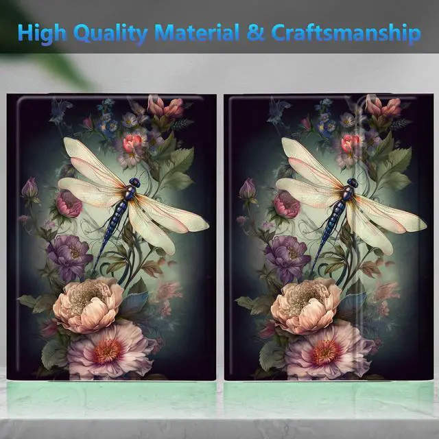 Alt view image 5 of 5 - BREIDMKFM Keyboard Case for Kindle Fire HD 8 & 8 Plus Tablet (12th/10th Gen, 2022/2020 Release) 8", Smart Tablet Cover with Detachable Wireless Bluetooth Keyboard, Dragonfly Peony