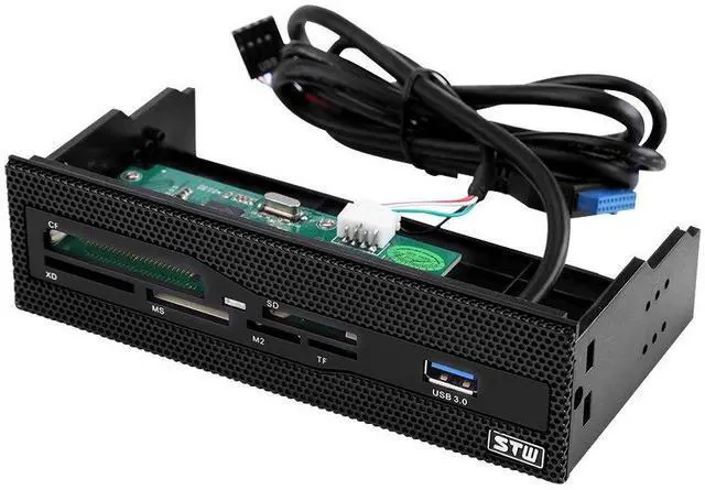 Alt view image 2 of 5 - Front Panel USB 3.0 6 Port, PC Internal Reader with USB 3.0 Port, M2//MS/XD/CF/TF Reader for 5.25" Computer Case Front Bay