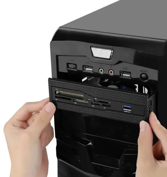 Alt view image 4 of 5 - Front Panel USB 3.0 6 Port, PC Internal Reader with USB 3.0 Port, M2//MS/XD/CF/TF Reader for 5.25" Computer Case Front Bay