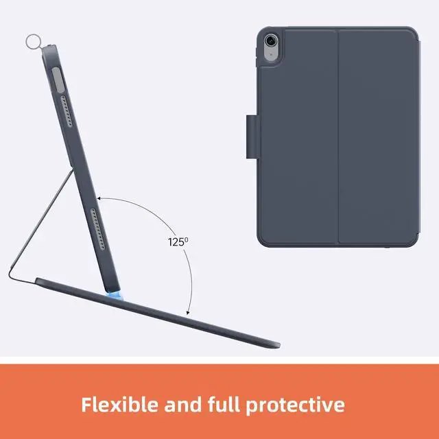 Alt view image 4 of 5 - Case with Keyboard Compatible for iPad Air 11-inch/Air 5th 4th Generation: Wireless Magnetic Stand Rechargeable Keyboard with Pencil Holder for Air 11" M3/M2 (2025/2024), Air 5/Air 4 Grey