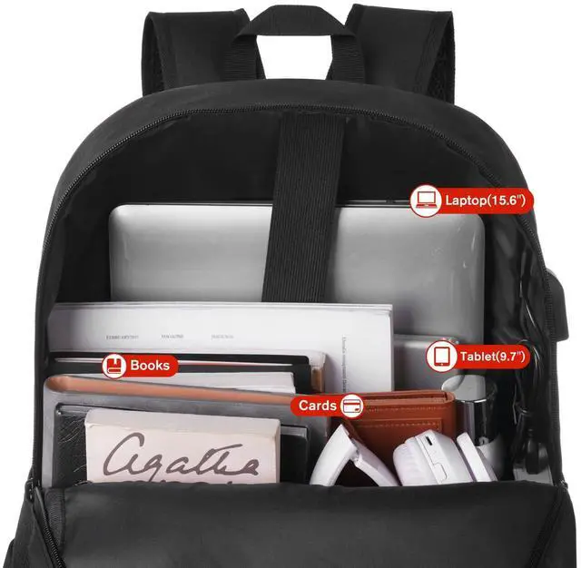 Alt view image 5 of 5 - YAMTION School Backpack 3PCS Sets for Teens Lightweight Bookbag with Lunch Bag Pencil Case for Middle School High School College