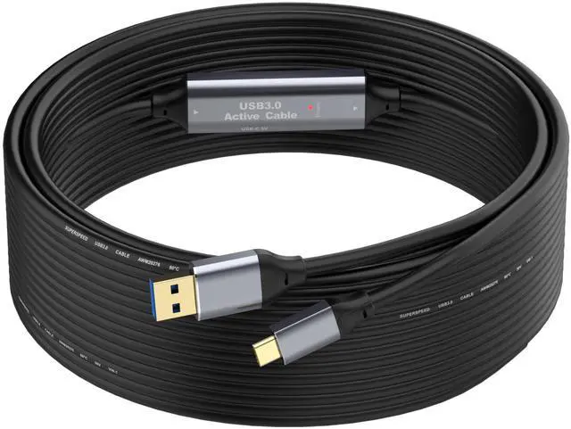 Main image of SSS·GRGB 50FT USB to USB C Cable, 5Gbps USB 3.0 Extended Cable USB A to Type C Cord, with 2 Signal Booster Chips&USB Power Cord for MacBook, laptops, Cameras, Printers, scanners, VR Devices etc