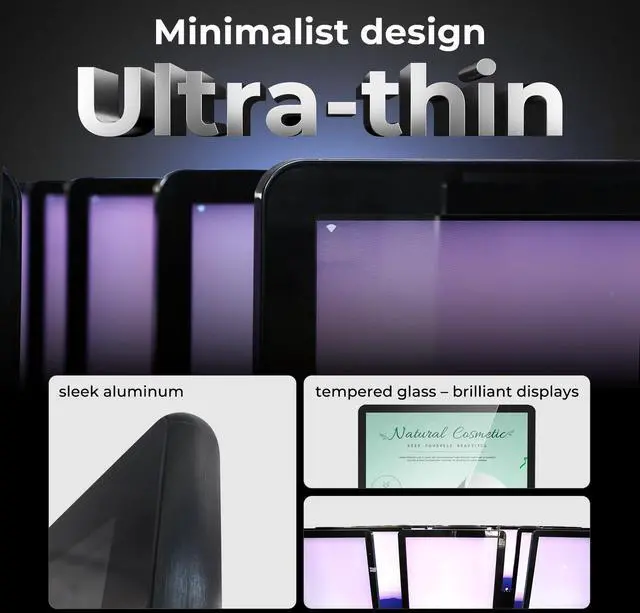 Alt view image 3 of 5 - JASZDOT 32'' Digital Signage Display, 4K LCD Screen Advertising Display Kiosk Interactive Displays LCD Totem Floor Standing Auto AD Player with USB/HDMI/WiFi Android OS