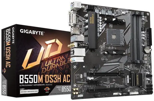 Main image of igabyte B550 Ultra Durable Motherboard with Pure Digital VRM Solution, PCIe 4.0 x16 Slot, Dual PCIe 4.0/3.0 M.2 Connectors, Intel Dual Band