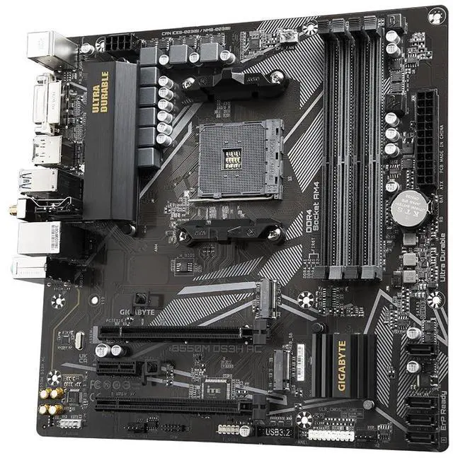 Alt view image 3 of 5 - igabyte B550 Ultra Durable Motherboard with Pure Digital VRM Solution, PCIe 4.0 x16 Slot, Dual PCIe 4.0/3.0 M.2 Connectors, Intel Dual Band