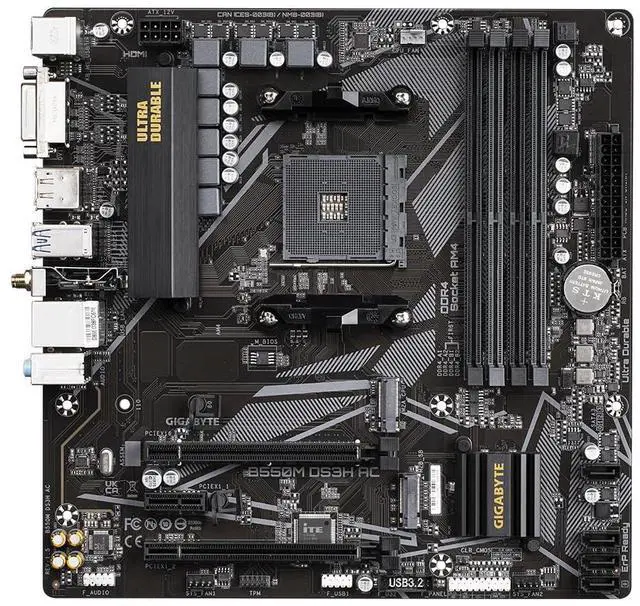 Alt view image 4 of 5 - igabyte B550 Ultra Durable Motherboard with Pure Digital VRM Solution, PCIe 4.0 x16 Slot, Dual PCIe 4.0/3.0 M.2 Connectors, Intel Dual Band