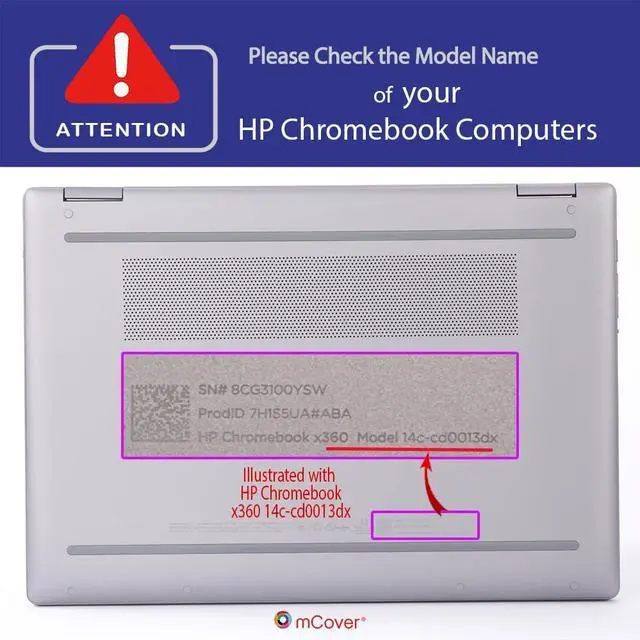 Alt view image 4 of 5 - mCover Hard Case Compatible ONLY for 2023~2024 14" HP Chromebook x360 14C-CD0000 Series Laptop Computers (NOT Fitting Any Other HP Chromebook & Windows laptops) - Black