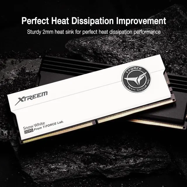 Alt view image 3 of 5 - TEAMGROUP T-Force XTREEM DDR5 Ram 48GB (2x24GB) 7200MHz PC5-57600 CL34 M-DIE Desktop Memory Module Ram for Intel XMP 3.0 & AMD Expo Compatible White FFWD548G7200HC34ADC01