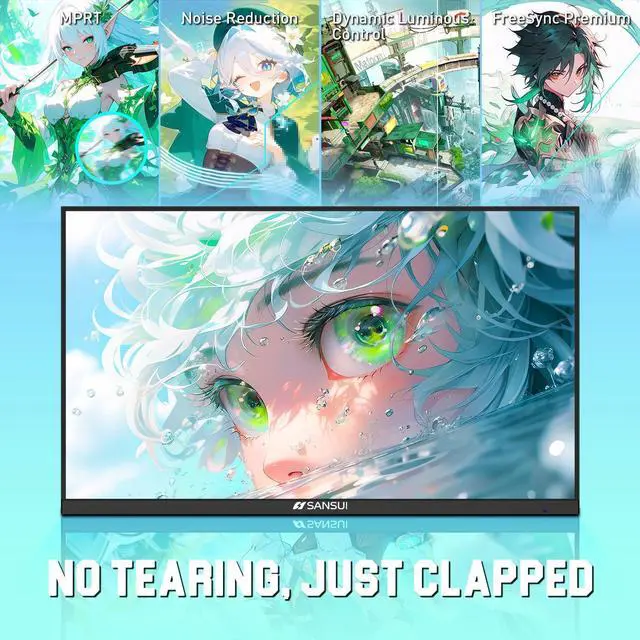 Alt view image 5 of 5 - SANSUI 27 inch WQHD 200Hz 180Hz Gaming Monitor 2560×1440P-AMD FreeSync 1ms DCI-P3 95% Fast IPS Computer Monitor,Height Adjustable Vertical/Horizontal Rotating, 2×DisplayPort/HDMI HDRLow Motion Blur