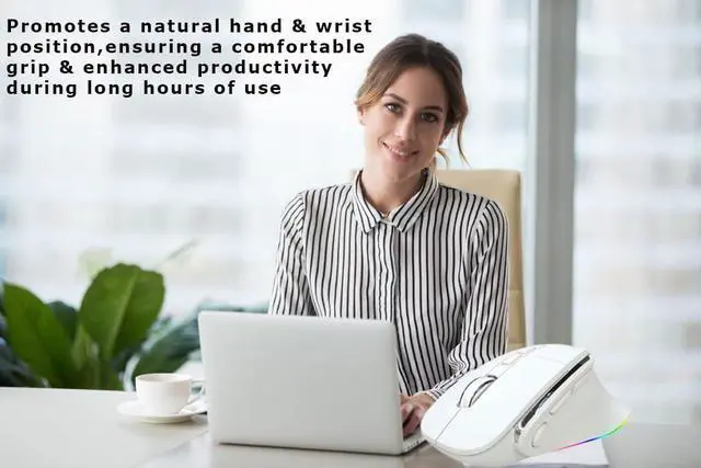 Alt view image 2 of 5 - Ergonomic Mouse Large Middle Hands Dual Mode(Bluetooth+USB)Rechargeable Vertical Carpal Tunnel Bluetooth Wireless Mouse for PC/Laptop/Computer/Desktop/Tablet/ipad/Macbook Air/Pro Office Work Gift