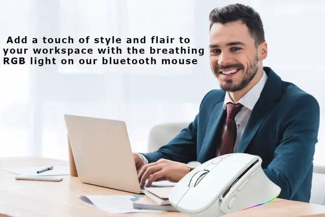 Alt view image 5 of 5 - Ergonomic Mouse Large Middle Hands Dual Mode(Bluetooth+USB)Rechargeable Vertical Carpal Tunnel Bluetooth Wireless Mouse for PC/Laptop/Computer/Desktop/Tablet/ipad/Macbook Air/Pro Office Work Gift