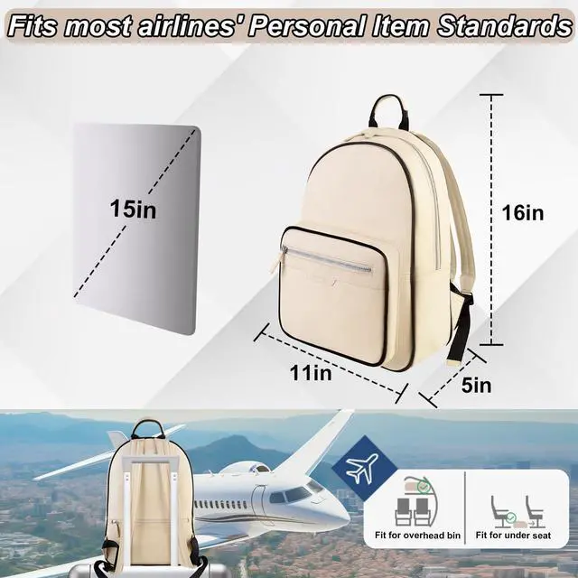 Alt view image 4 of 5 - JIMMY LUCKY Light ApricotWork Backpack - Designer Travel Laptop Backpack, Casual Daypack for Women, College Backpack for Students & Adults, School Bag,Mochila(light apricot)