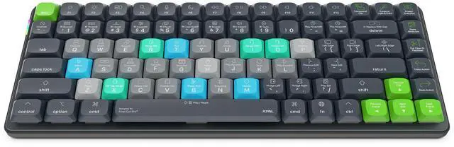 Alt view image 2 of 5 - JCPAL Final Cut Pro Keyboard  Dash Wireless Shortcut Keyboard for Mac and PC  Shortcut Hotkeys, Color-Coded Key Guide, Fully Customizable, Compact Low-Profile Design