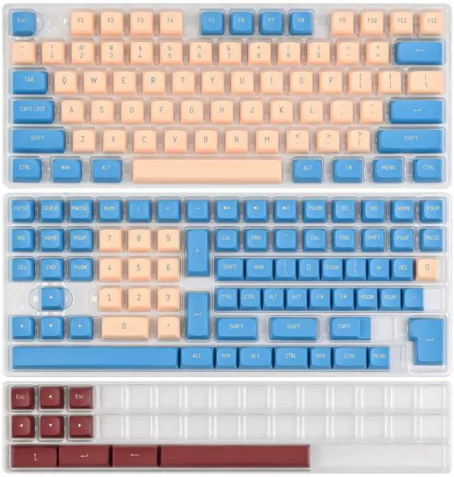 Alt view image 2 of 5 - surmen Custom 160 Keycap Set CSA Profile Doubleshot Ball Shape Caps Cherry-MX Style US/ISO Layouts for 60%, 65%, 75%, TKL Mechanical Keyboards (Gong)