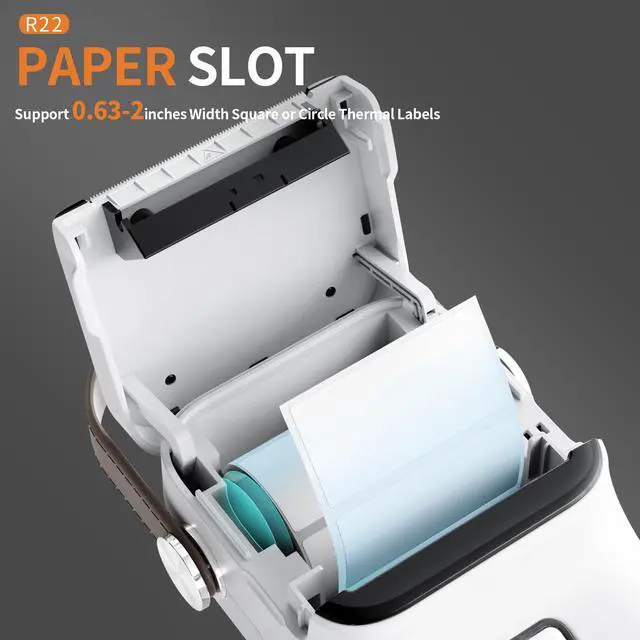 Alt view image 4 of 5 - Rongta Bluetooth Label Maker Machine with Tape,Portable Wireless Labeler Machine,Handheld Sticker Maker for Barcode Labels,Home School Supplies,USB Rechargeable,Compatible with iOS/Android, White