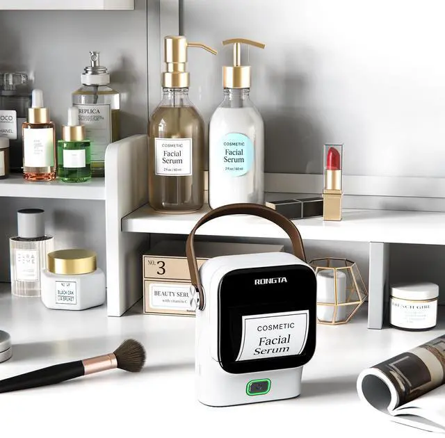 Alt view image 5 of 5 - Rongta Bluetooth Label Maker Machine with Tape,Portable Wireless Labeler Machine,Handheld Sticker Maker for Barcode Labels,Home School Supplies,USB Rechargeable,Compatible with iOS/Android, White