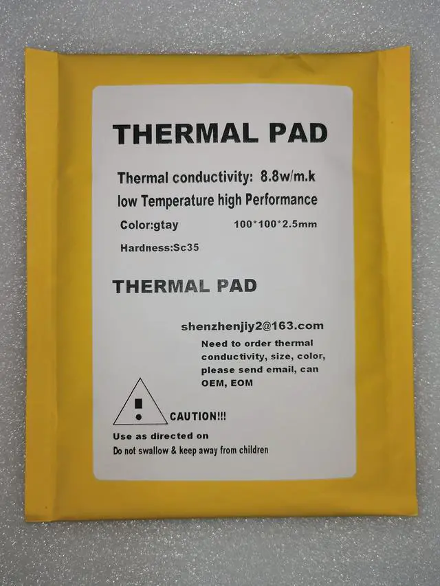 Main image of Thermal pad Thermal Conductive Silicone Gap pad Grease Paste for Computer Graphics Card/CPU/RTX 3080 3090 8.8W/m.k (100mm*100mm*2.5mm), Grey