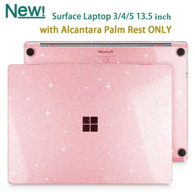 Alt view image 4 of 5 - Lepeoac Case for 13.5" Microsoft Surface Laptop 5/4/3 with Alcantara Palm Rest ONLY 2022 2021 2019 Release Models: 1950/1958/1867, Plastic Hard Shell Case with Keyboard Cover,Sparkly Pink