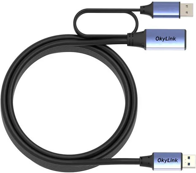 Alt view image 2 of 5 - OkyLink 15ft(5M) Active USB 3.0/3.2 Gen 1 Extension Cable A Male to A Female with Power Cable 5Gbps for CCTV Camera, Printer